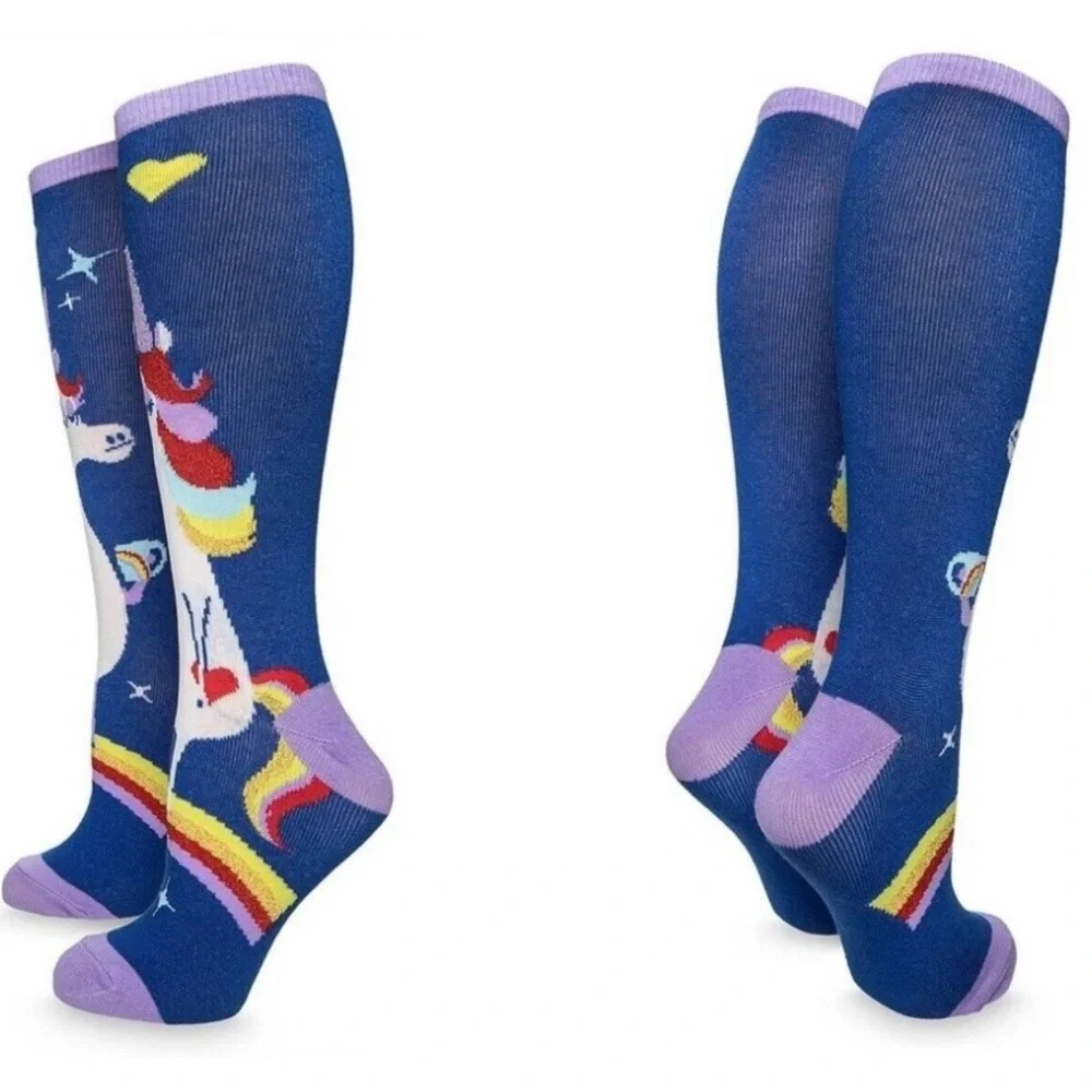 NWT Disney Parks Colorful Rainbow Inside Out Movie Unicorn Casual Crew Socks NEW
